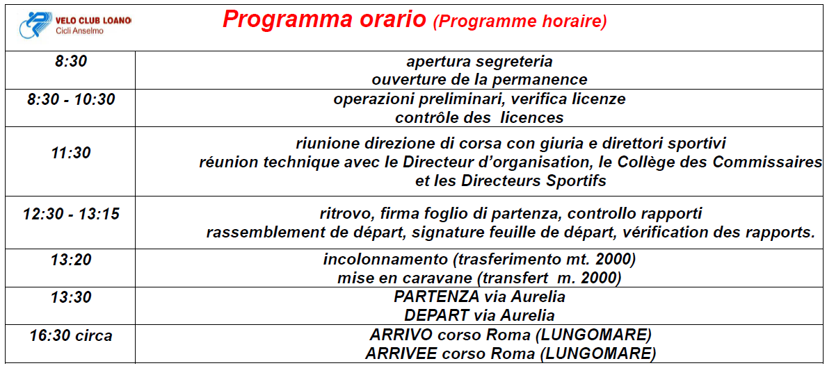 PROGRAMMA ORARIO
